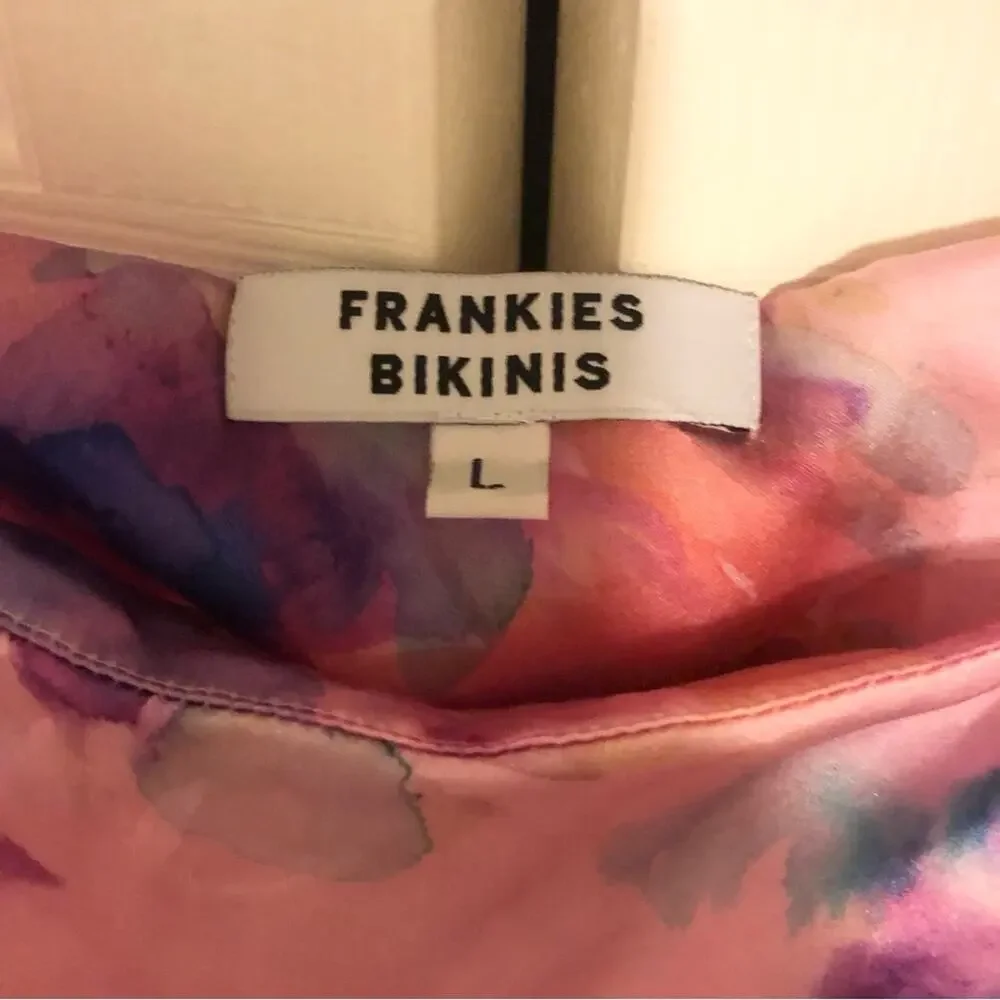 Frankie’s Bikinis Matilda Wrap Skirt Bikini Swim Coverup Silk Skirt Size Large